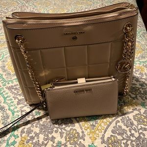Michael Kors quilted bag and wallet.